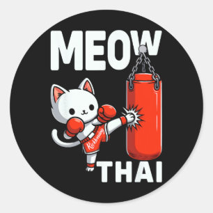 Adesivo Muay Thai Cat Boxando Artes Marciais Combatendo Es