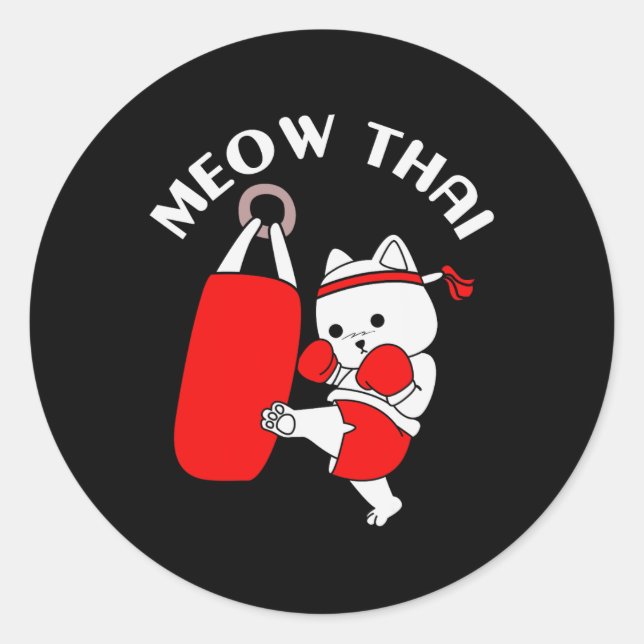 Adesivo Muay Thai Cat Meow Tailandês (Frente)