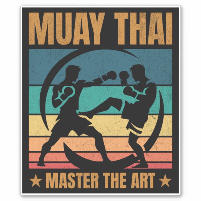 Adesivo Muay Thai Master O Arte Boxer Praticante (Frente)