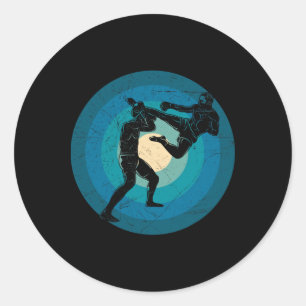 Adesivo Muay Thai Retro Azul - Nak Muay, Presente de Kickb