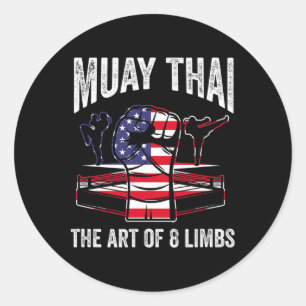 Adesivo Muay Thai Tha Arte Dos 8 Membros Lutador Artes Mar
