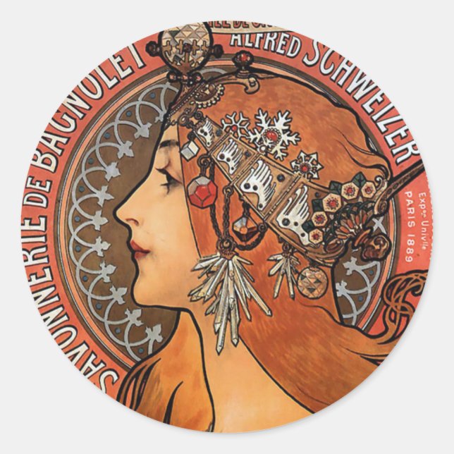Adesivo Mucha - Art Nouveau (Frente)