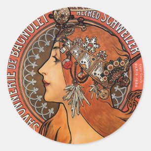 Adesivo Mucha - arte Nouveau