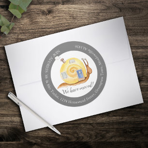 Adesivo Mudamos de endereço para casa de caracóis