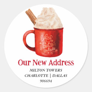 Adesivo Mudámos O Cacau Quente De Natal Novo Endereço