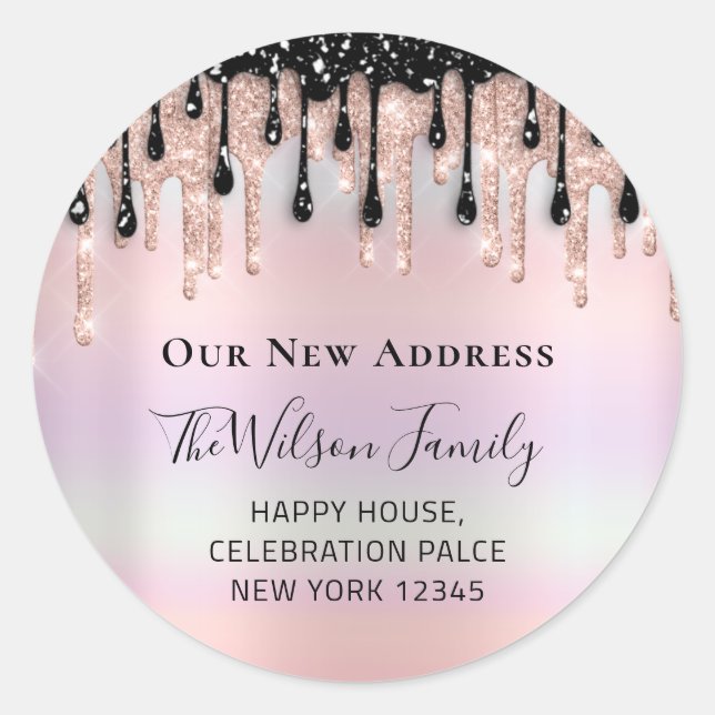 Adesivo Mudamos O RSVP De Novos Pastéis De Endereços (Frente)