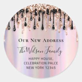 Adesivo Mudamos O RSVP Do Novo Disco Rosa De Endereço