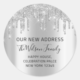 Adesivo Mudamos O RSVP Do Novo Prata De Endereços