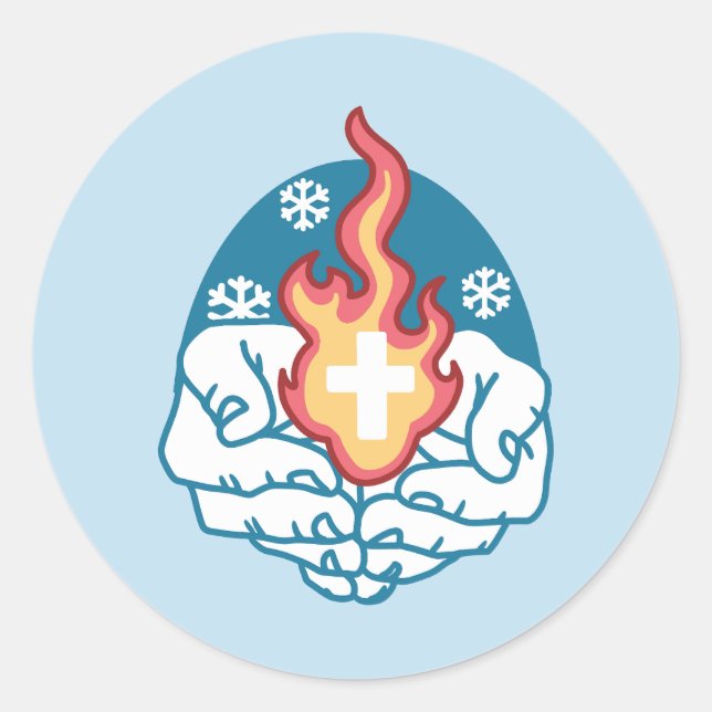 Adesivo Mudança a frio, fogo de fé - cristão motivacional (Frente)