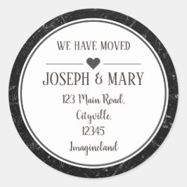 Adesivo Mudança de endereço de mármore preto