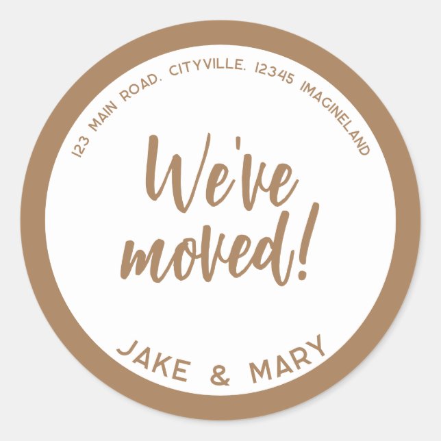 Adesivo Mudança de endereço Moderno Simples Mudamos (Frente)