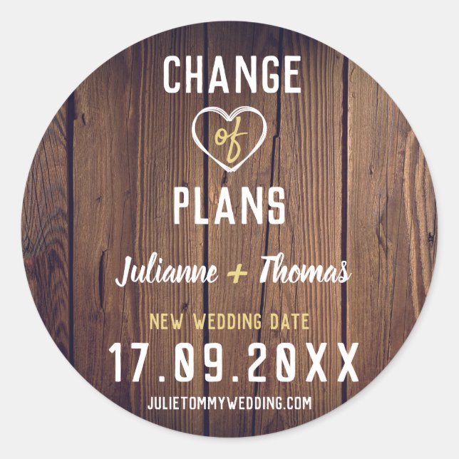 Adesivo Mudança de Planos com Letra Personalizada em Madei (Frente)