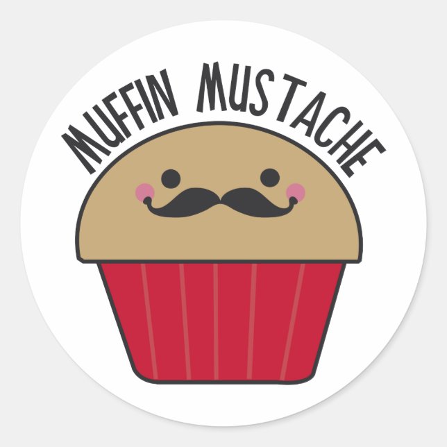 Adesivo Muffin Mustache (Frente)