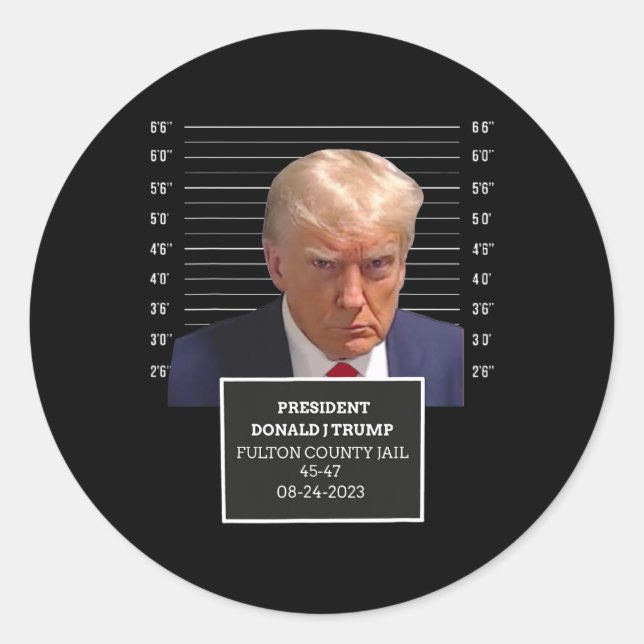 Adesivo Mug Shot Presidente Donald J Trump Mugshot 2023 Di (Frente)