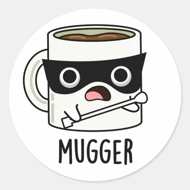 Adesivo Mugger Funny Mug Puns (Frente)