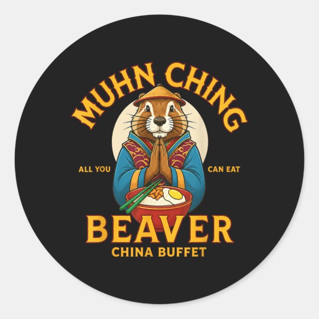Adesivo Muhn Ching Buffet de China Beaver Coma à Vontade (Frente)