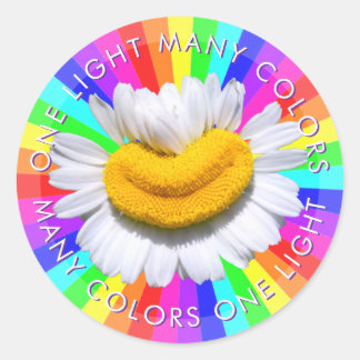 Adesivo “Muitas Cores Uma Luz” Camomila Sorridente Arco-ír