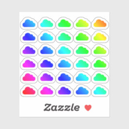 Adesivo Muitas Nuvens Coloridas Pequenas Formas De Nuvem A