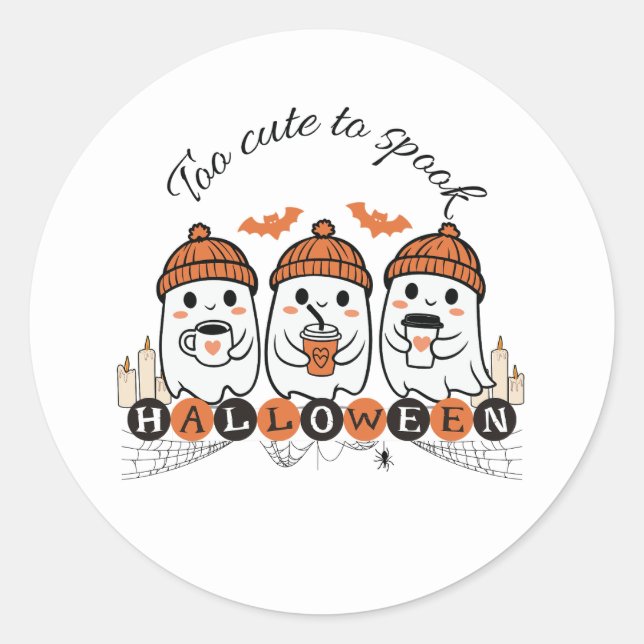 Adesivo Muito bonito para os palitos de Dia das Bruxas (Frente)