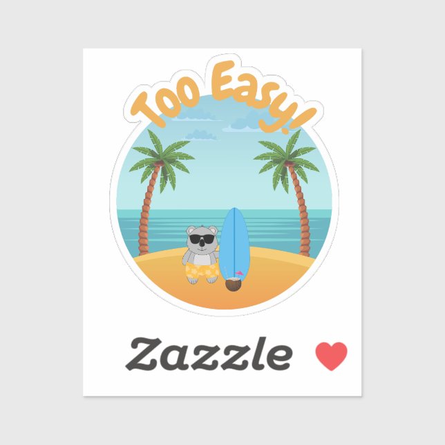Adesivo Muito fácil - Aussie Koala Beach Sticker (Folha)