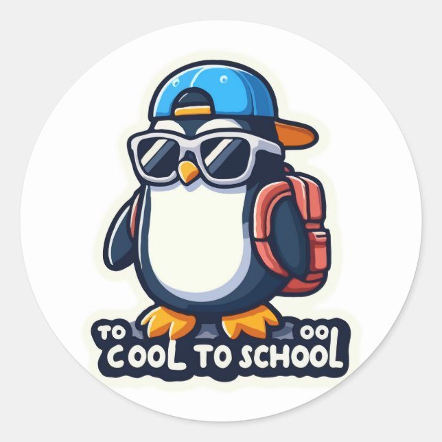 Adesivo Muito Legal Para A Escola: Na moda Penguin De Volt (Frente)