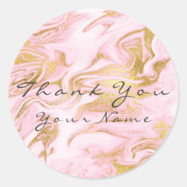 Adesivo Muito Obrigado A Conhecer Marble Dourado Rosa Glam