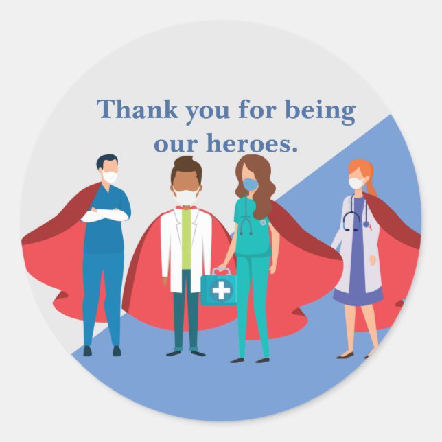 Adesivo Muito Obrigado A Enfermeira Do Médico Herói. (Frente)