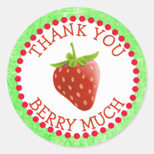 Adesivo Muito obrigado Berry Strawberry Stickers