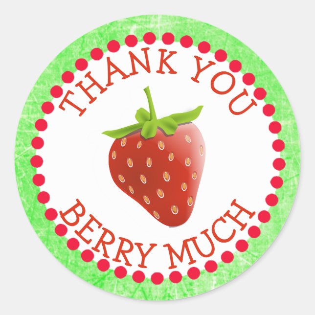 Adesivo Muito obrigado Berry Strawberry Stickers (Frente)