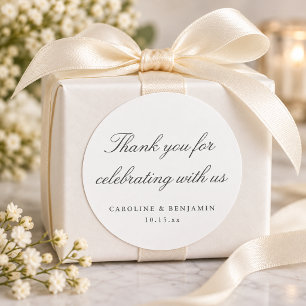 Adesivo Muito Obrigado Casamento Personalizado Letra Branc