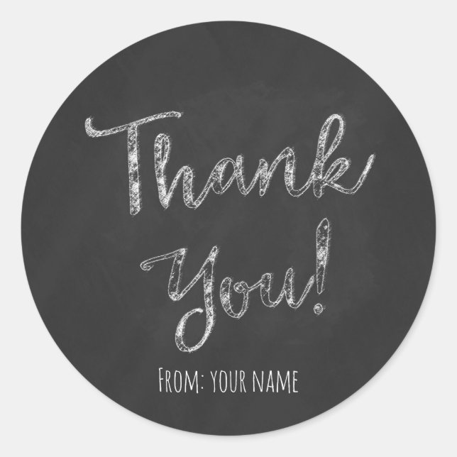 Adesivo Muito Obrigado Chalkboard Chalk Personalizado (Frente)