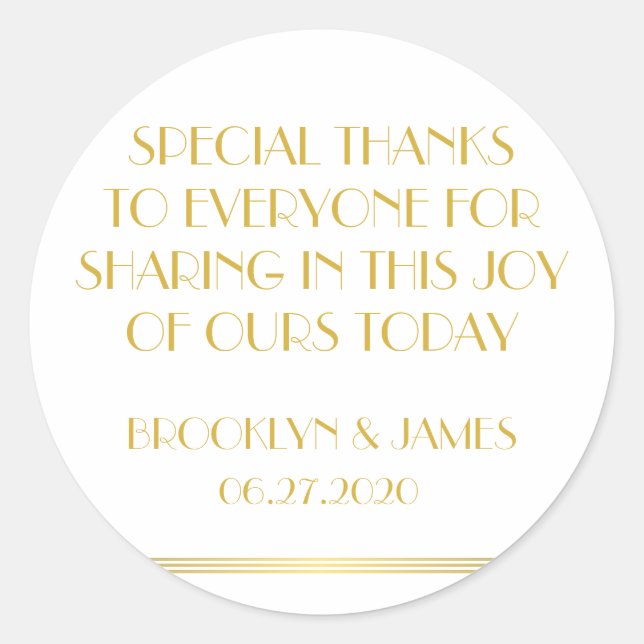 Adesivo Muito Obrigado Excelente Dourado Gatsby Vedantes D (Frente)