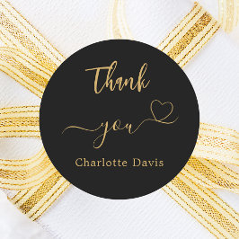 Adesivo Muito obrigado, meu nome de ouro negro