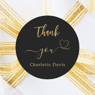 Adesivo Muito obrigado, meu nome de ouro negro