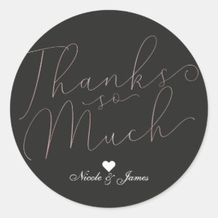 Adesivo Muito Obrigado Obrigado Thin Rose Gold Script