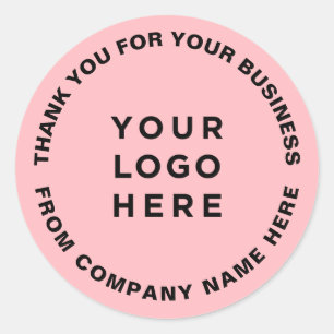 Adesivo Muito obrigado simples logotipo rosa para empresas