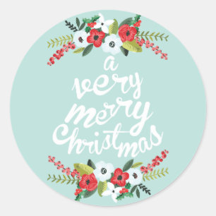 Adesivo Muito uma hortelã floral do Feliz Natal