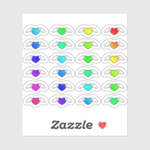 Adesivo Muitos Corações Voadores Coloridos Pequenas Form