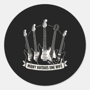 Adesivo Muitos Violões Uma Esposa Divertido Músico Guitarr