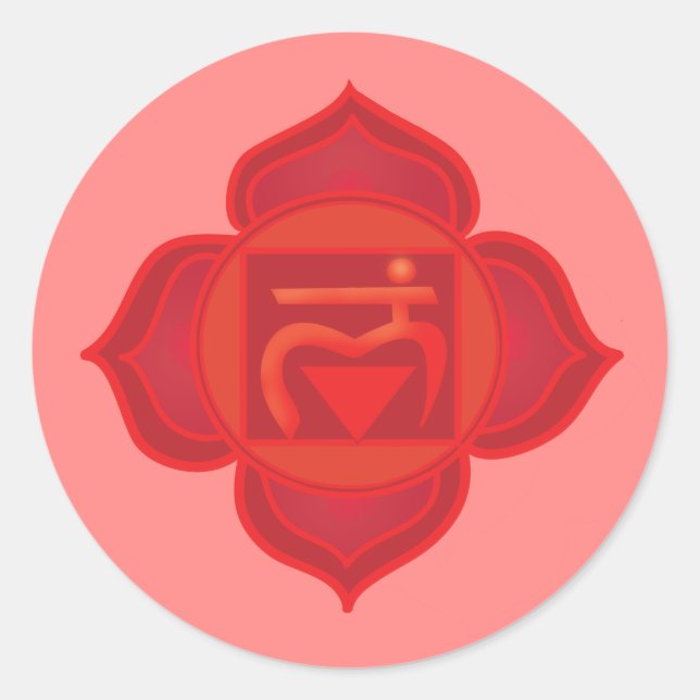 Adesivo Muladhara ou Root Chakra Classic Round Sticker (Frente)