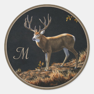 Adesivo Mule Deer Buck Autumn Trophy Antlers Monograma