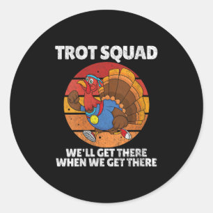Adesivo Mulher Ação de Graças Correndo Trot Squad na Turqu