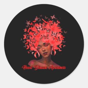 Adesivo Mulher Africana Negra Afro Borboleta Fita Vermelho