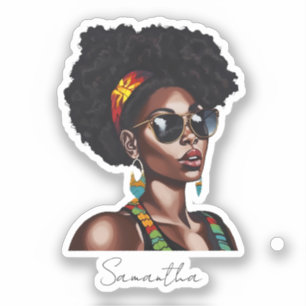 Adesivo Mulher afro-americana com óculos de sol chic
