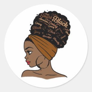 Adesivo Mulher afro-americana negra mês
