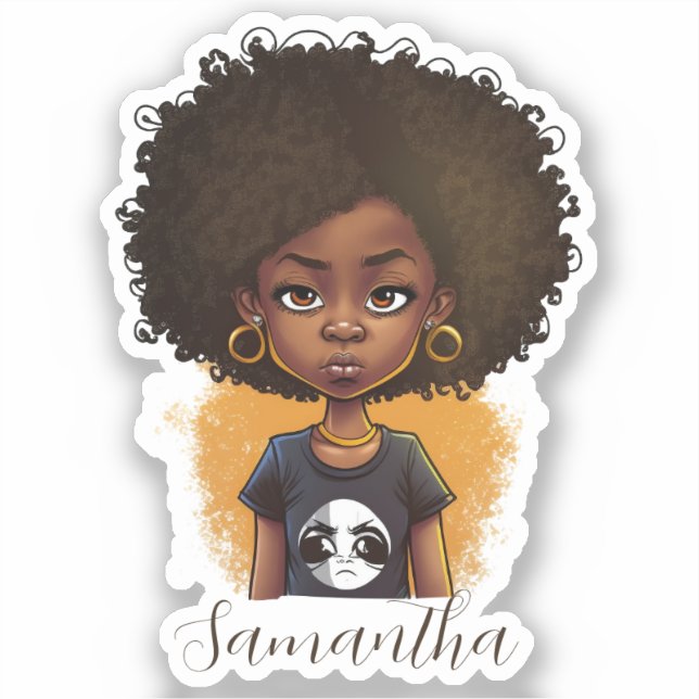 Adesivo Mulher Afro Simples (Frente)