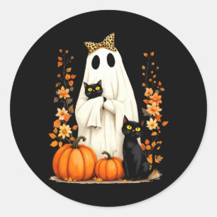 Adesivo Mulher Amante de Gatos no Halloween com Gato Preto