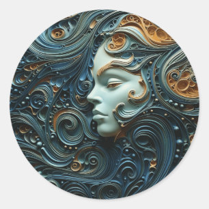 Adesivo Mulher ao Luar Arte 3D