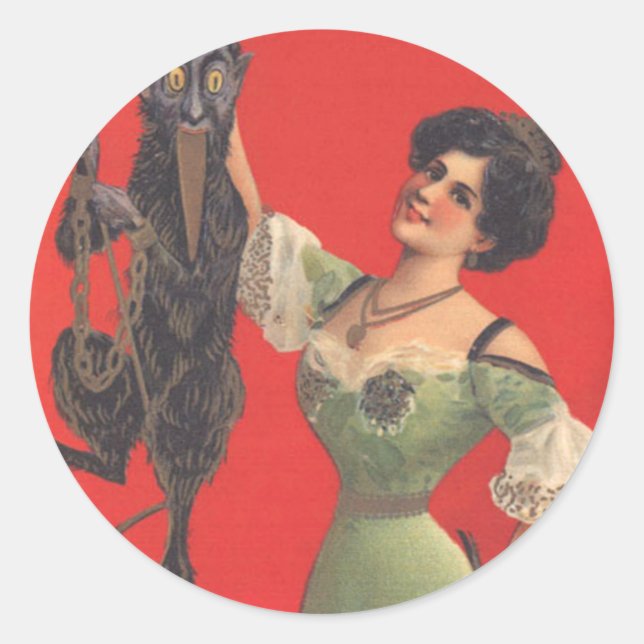 Adesivo Mulher Apanhando o Krampus (Frente)
