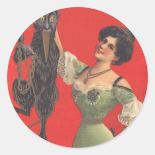 Adesivo Mulher Apanhando o Krampus